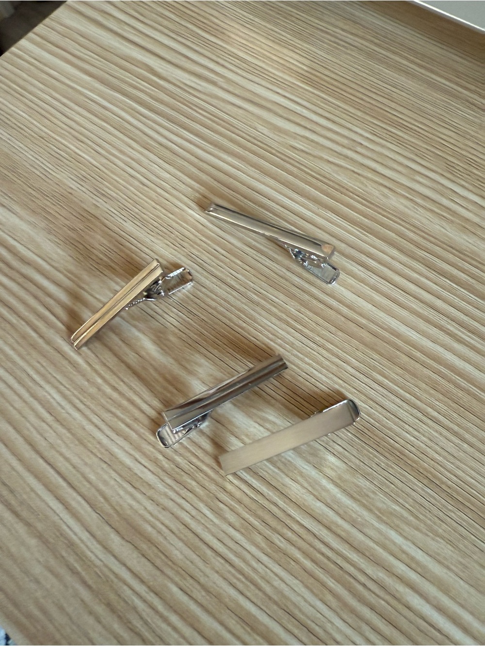 Silver Tie Clip Set for Men - Sleek Minimalist Style